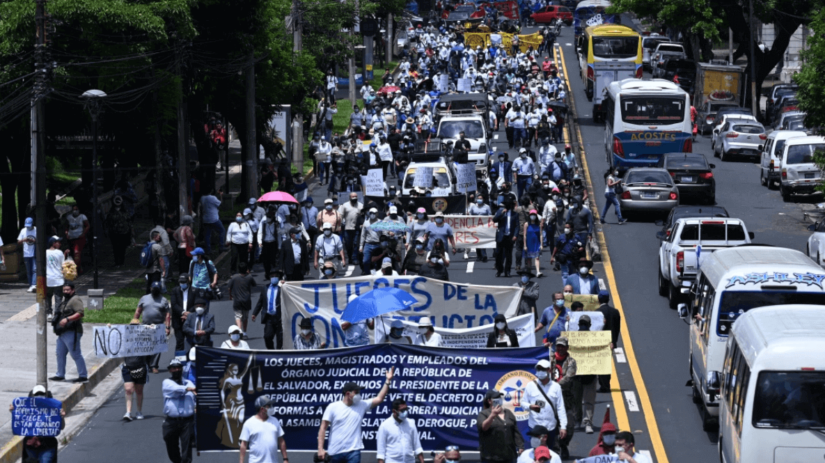 El Salvador protesters march against bitcoin 