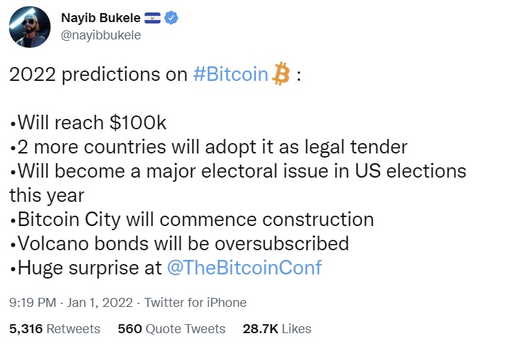 1641181143 605 Bitcoin will be legal tender in 2 more countries this Bitcoin will be legal tender in 2 more countries this year, predicts the President of El Salvador