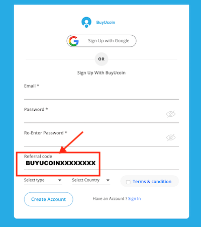 How to register on BuyUcoin using referral code