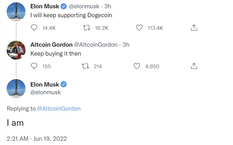 1655688441 421 Tesla CEO Elon Musk Confirms Hell Keep Buying and Supporting Tesla CEO Elon Musk Confirms He'll Keep Buying and Supporting Dogecoin – Altcoins Bitcoin News
